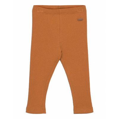 Leggings Rib Sweatpants Mjukisbyxor Brun Minymo