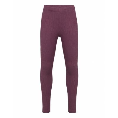 Lindex Leggings Rib Solid Burgundy