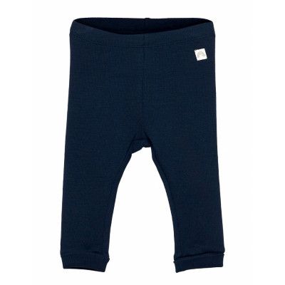 Leggings Rib Solid Baby Trousers Blå Lindex