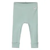 Leggings Rib Solid Baby Trousers Blå Lindex