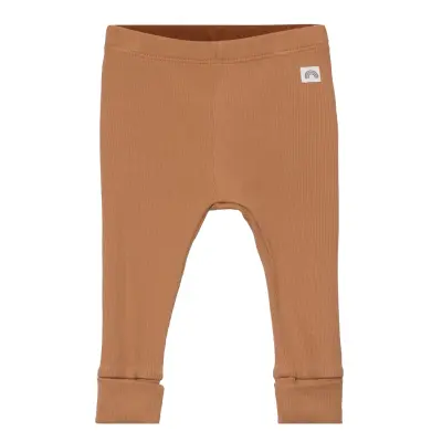 Leggings Rib Solid Baby Trousers Brun Lindex