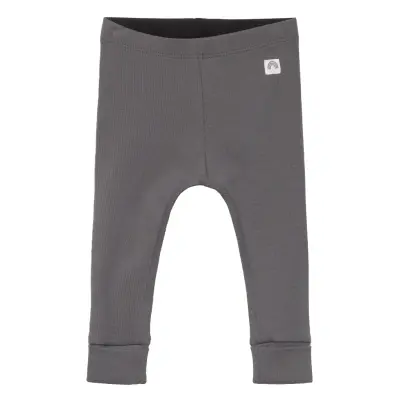 Leggings Rib Solid Baby Trousers Grå Lindex