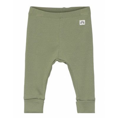 Leggings Rib Solid Baby Trousers Grön Lindex