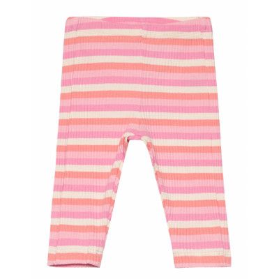 Lindex Leggings Rib Stripe Basic Rosa