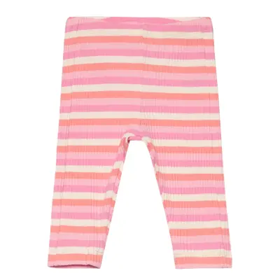 Leggings Rib Stripe Basic Leggings Rosa Lindex