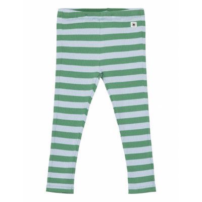 Leggings Rib Stripe Bottoms Leggings Grön Lindex