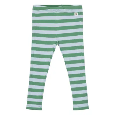 Leggings Rib Stripe Bottoms Leggings Grön Lindex