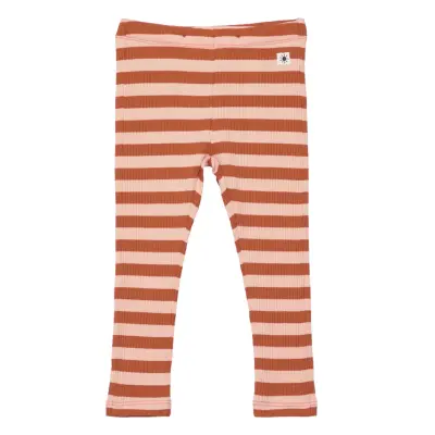 Leggings Rib Stripe Bottoms Leggings Orange Lindex