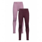 Leggings Solid 2 Pack *Villkorat Erbjudande Leggings Lila Lindex