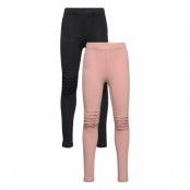 Leggings Solid 2 Pack *Villkorat Erbjudande Leggings Multi/mönstrad Lindex