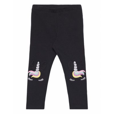 Lindex Leggings Unicorn Face Knee Det Svart