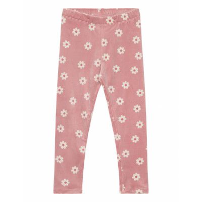 Leggings Velour Aop Bottoms Leggings Pink Lindex