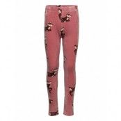 Leggings Velour Aop Deers Leggings Rosa Lindex