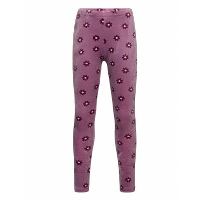 Lindex Leggings Velour Aop Lila