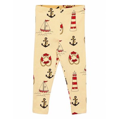 Lighthouse Aop Leggings Leggings Orange Mini Rodini