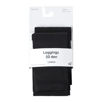 Lindex Leggings 2 P 50 Den Super Stre Svart