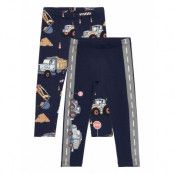 Lindex Leggings 2 Pack Trucks Marinblå