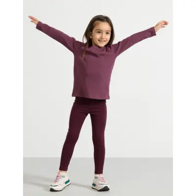 Lindex Leggings Basic Brushed Inside - Burgundy - 104
