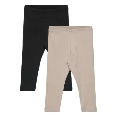 Lindex Leggings Basic Rib 2 Pack - Black - 50