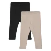 Lindex Leggings Basic Rib 2 Pack - Black - 68