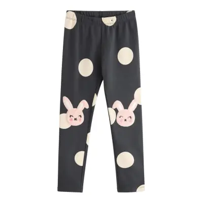 Lindex Leggings Br Aop Knee Applique Grå