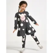 Lindex Leggings Br Aop Knee Applique - Grey - 122