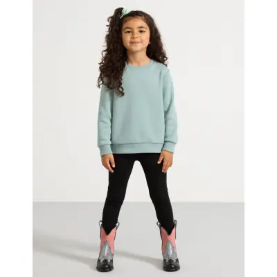 Lindex Leggings Brushed Inside Basic - Black - 128