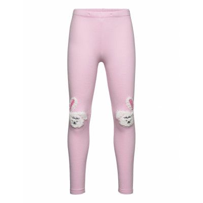 Lindex Leggings Bunnies Knee Applique Rosa