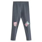 Lindex Leggings Cat Applique At Knees Grå