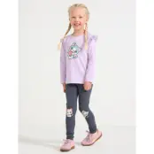 Lindex Leggings Cat Applique At Knees - Grey - 92