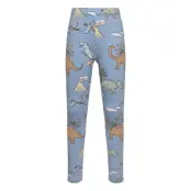 Lindex Leggings Dino Aop Blå