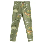 Lindex Leggings Dino Aop - Green - 128