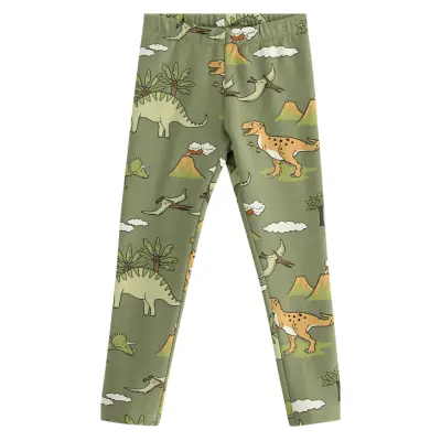 Lindex Leggings Dino Aop - Green - 128