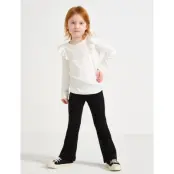 Lindex Leggings Flare 2X2 Rib - Black - 122