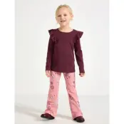 Lindex Leggings Flare Br Aop - Pink - 110