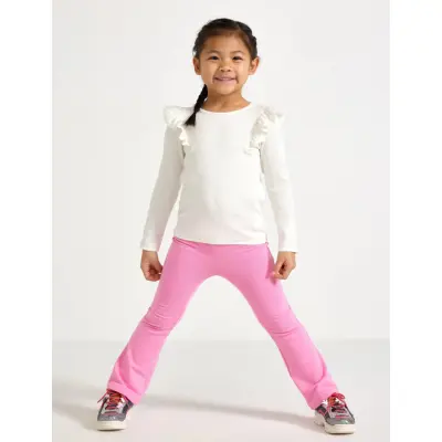 Lindex Flared Leggings With Brushed Inside - Pink - 128