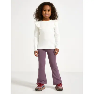 Lindex Leggings Flare Brushed Inside - Purple - 128