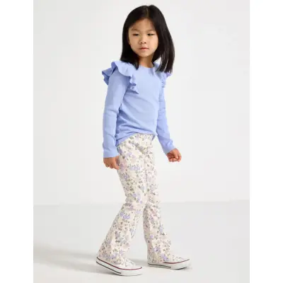 Lindex Flared Ribbed Leggings - Multi/patterned - 98