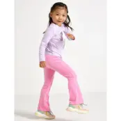 Lindex Leggings Flare Velour Solid - Pink - 122