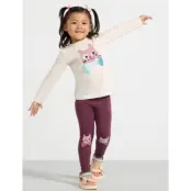 Lindex Leggings Kneepatch Cat - Burgundy - 92