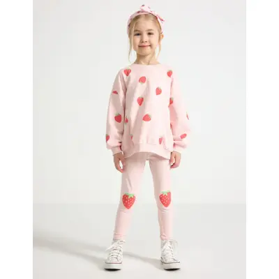 Lindex Leggings Kneepatch Strawberrie - Multi/patterned - 92