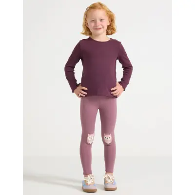 Lindex Leggings Med Föret Innside - Pink - 98