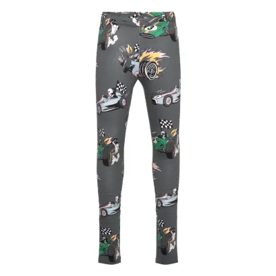 Lindex Leggings Racingcars Aop - Grey - 98