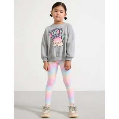 Lindex Leggings Rainbow Aop - Purple - 128