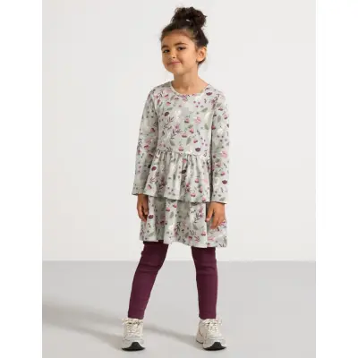 Lindex Leggings Rib Solid - Burgundy - 92