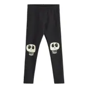 Lindex Leggings Skull Knee Patch Glow Svart