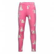 Lindex Leggings Velour Aop Rabbits Rosa