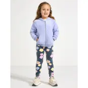 Lindex Leggings Velour Bloom Aop - Grey - 104