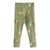 Lindex Leggings With Brushed Inside - Green - 128