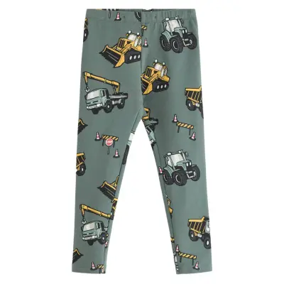 Lindex Leggings Working Vehicles Aop Grön